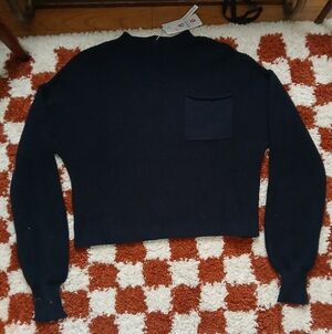 NWT Cropped Mock Neck Black Sweater
